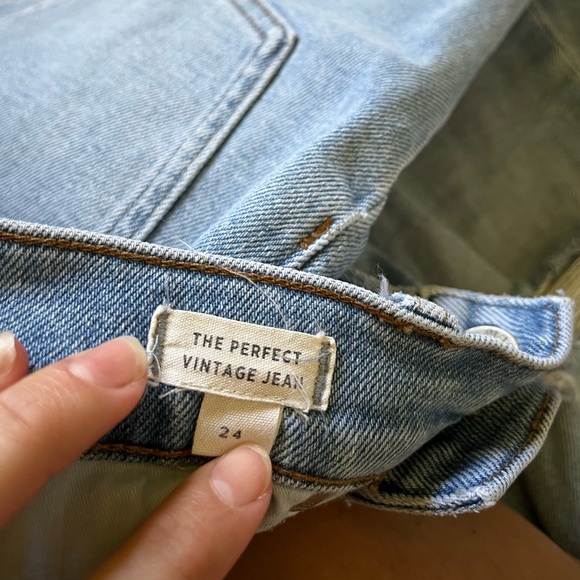 Madewell Women’s The Perfect Vintage Jean Distressed Raw Hem Light Wash Size 24 - Picture 3 of 11